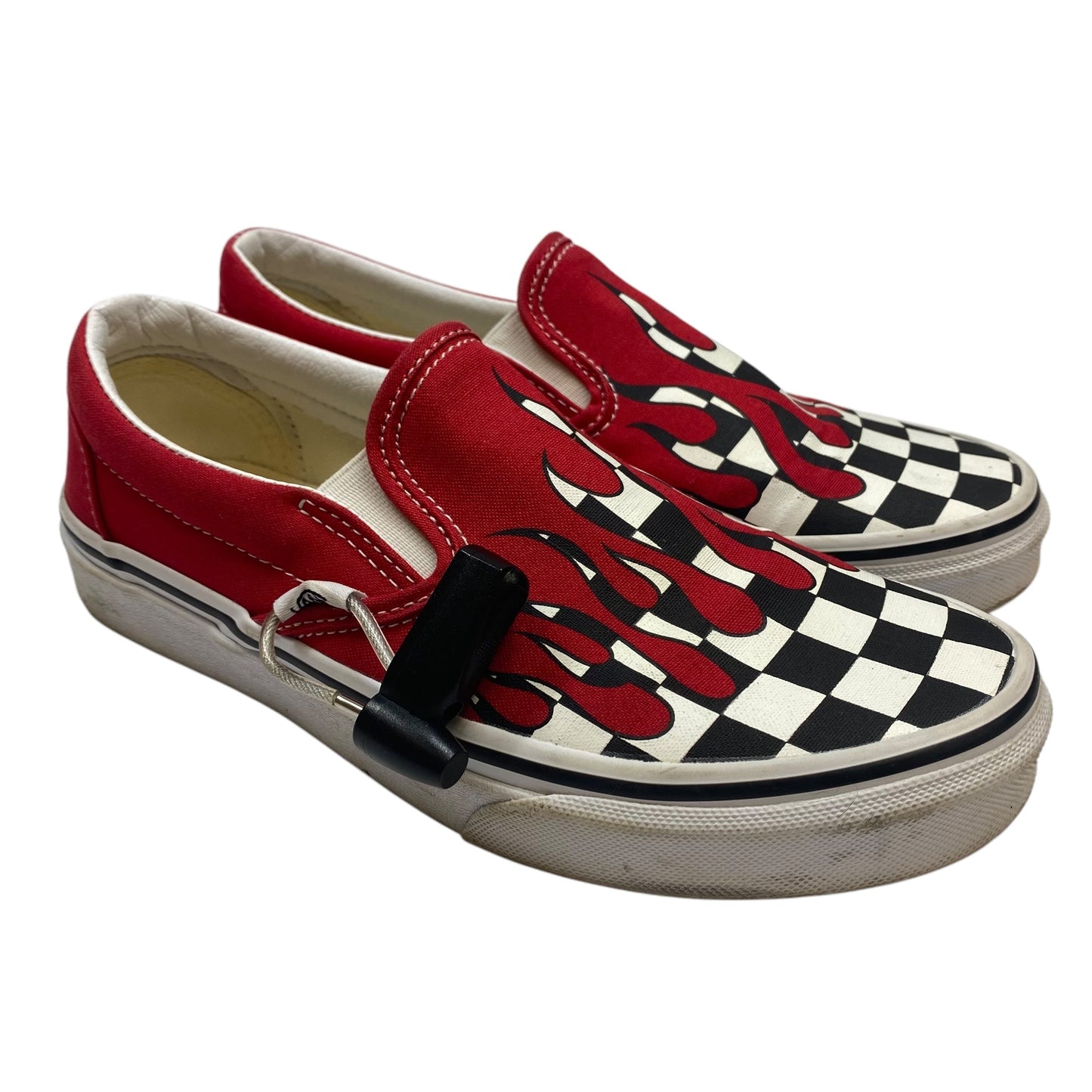 Shoes Sneakers By Vans In Black & Red, Size: 7