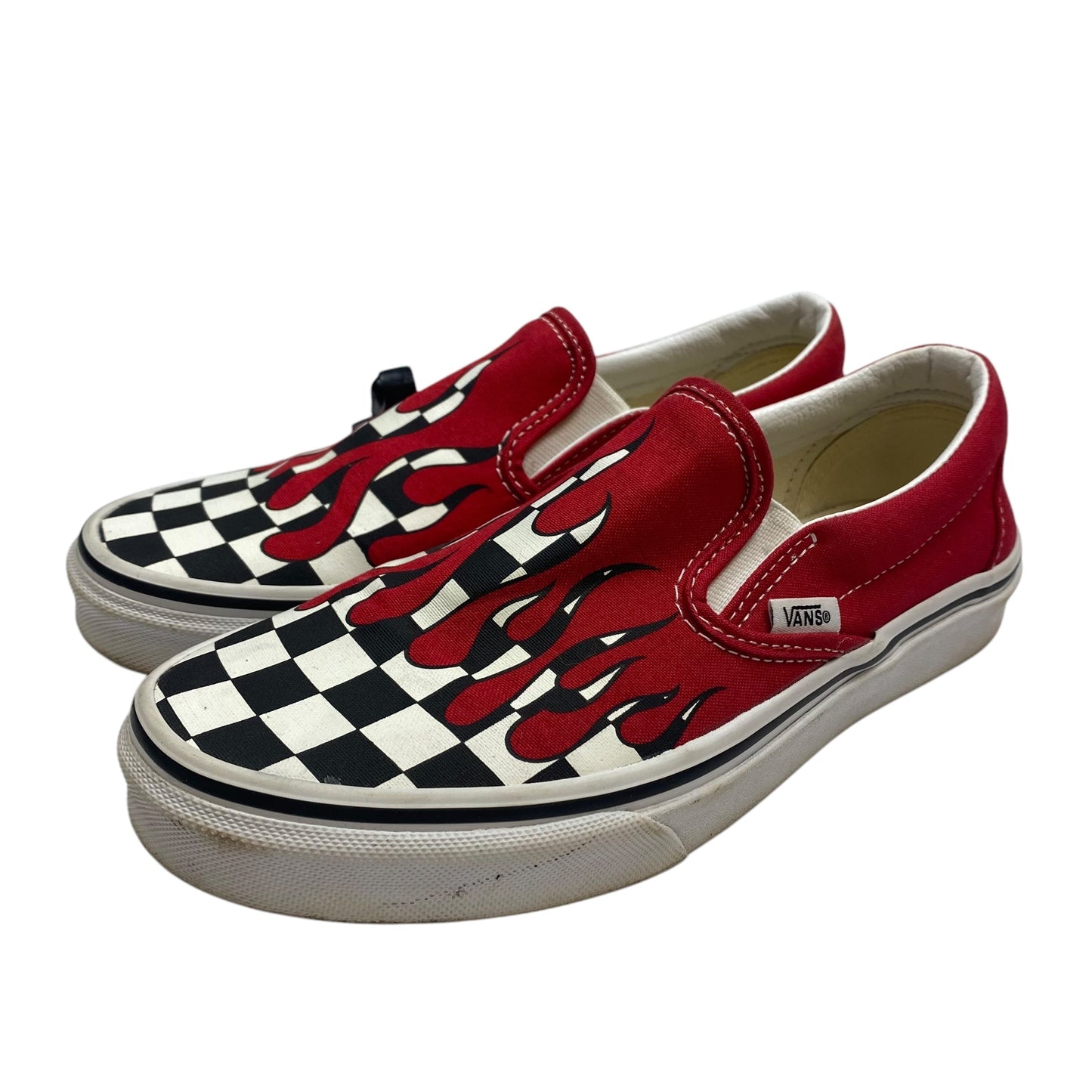 Shoes Sneakers By Vans In Black & Red, Size: 7