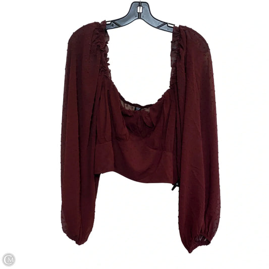 Top Long Sleeve By Loness In Red, Size: 3x