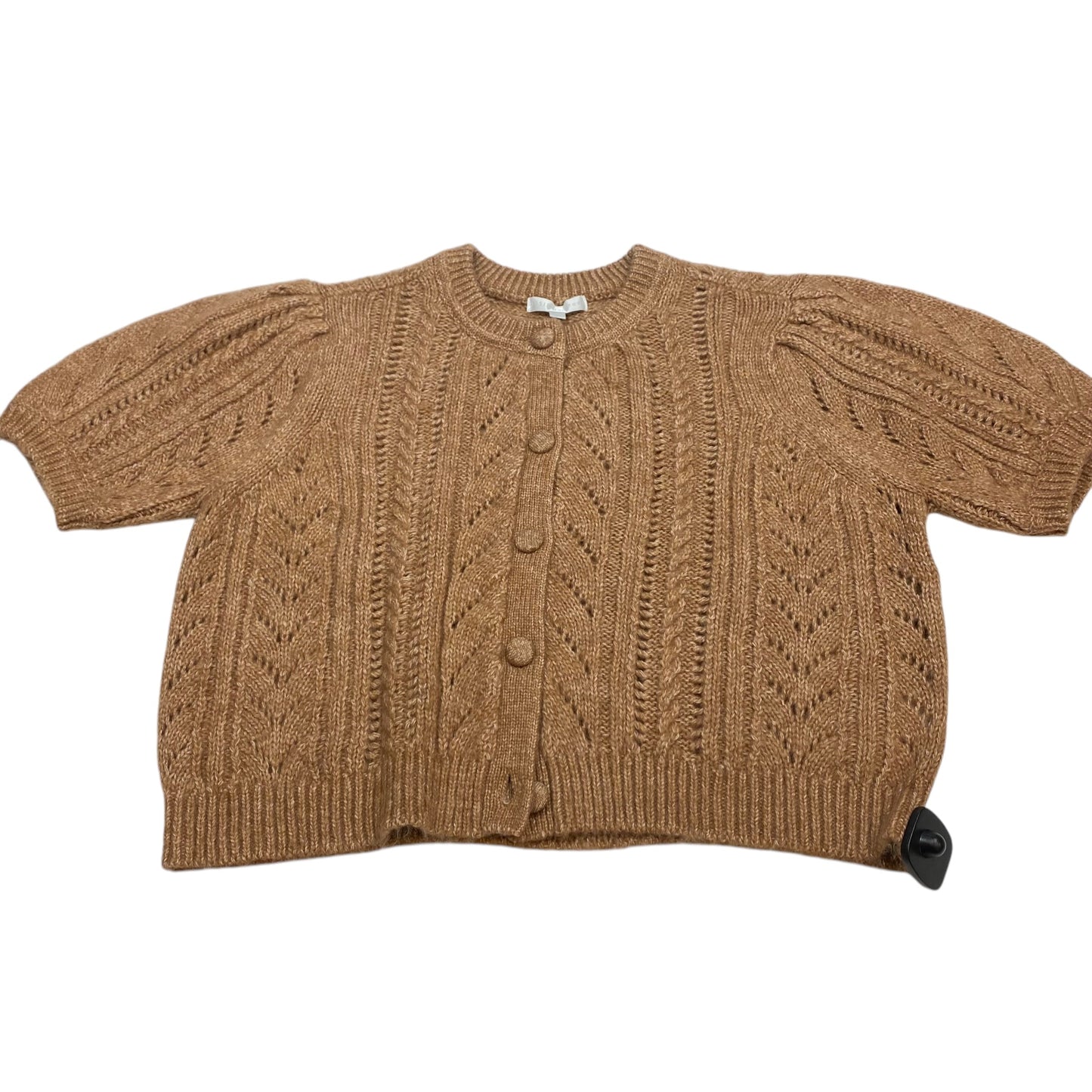 Sweater Short Sleeve By Design History In Brown, Size: M