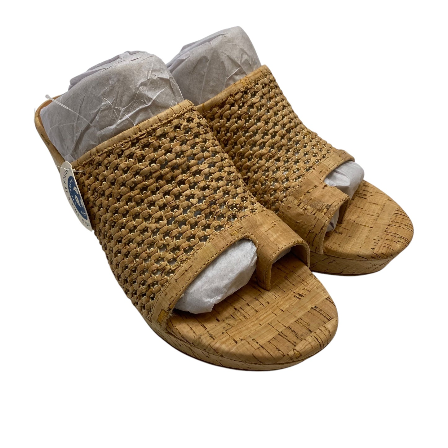 Sandals Heels Wedge By Bare Traps In Tan, Size: 9.5