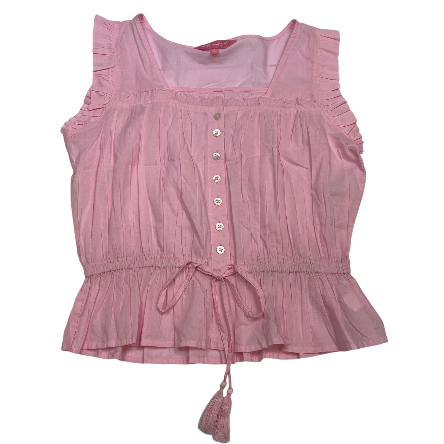 Top Sleeveless By Simply Southern In Pink, Size: S