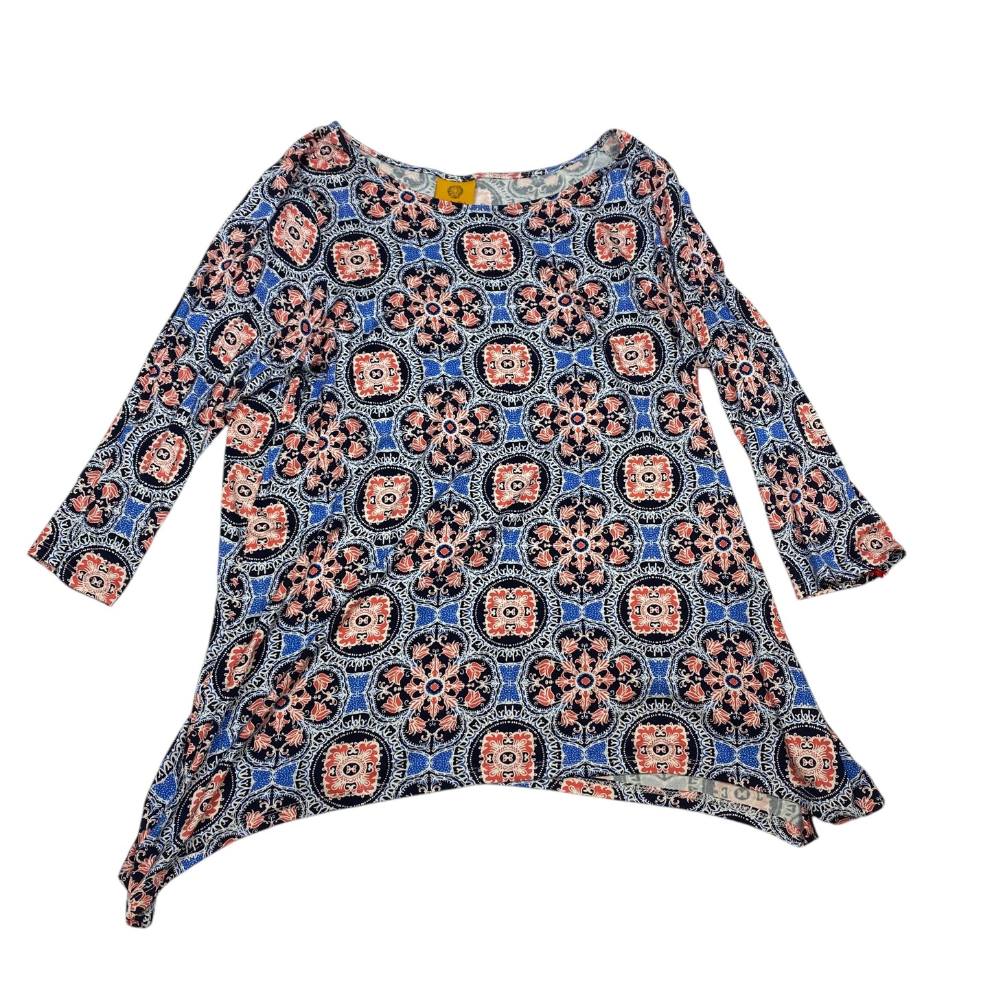 Top 3/4 Sleeve By Ruby Rd In Blue & Red, Size: L