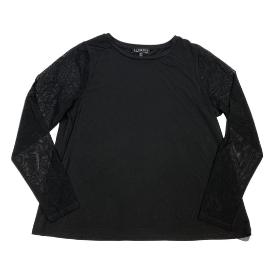 Top Long Sleeve By Eloquii In Black, Size: 1x