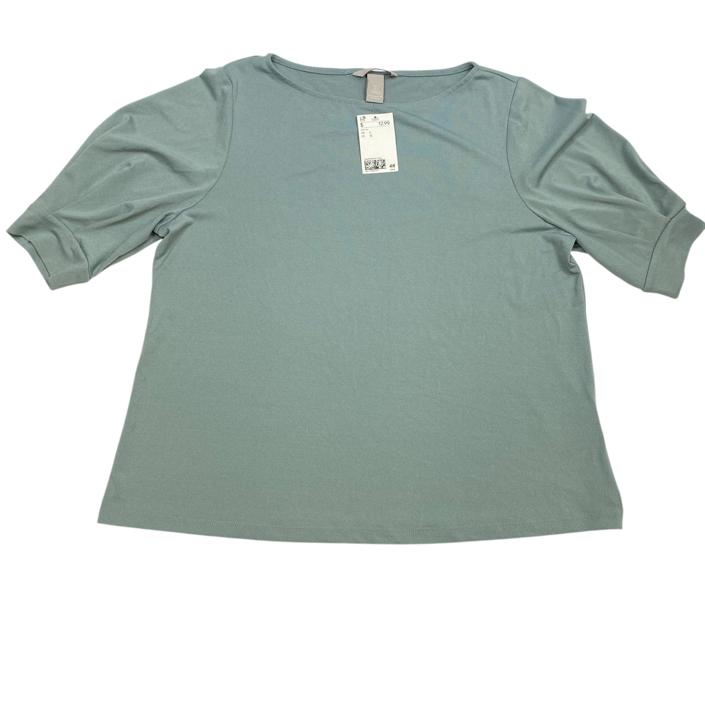 Top Short Sleeve By H&m In Green, Size: L