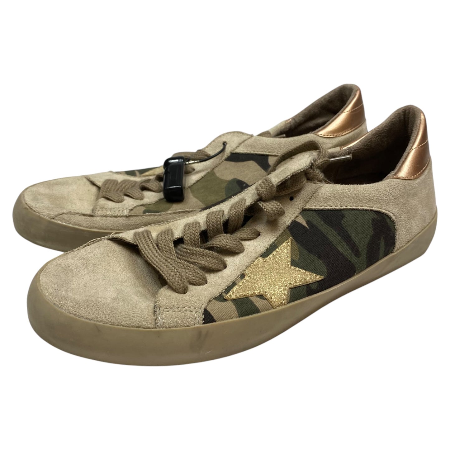 Shoes Sneakers By Shu Shop In Green & Tan, Size: 10