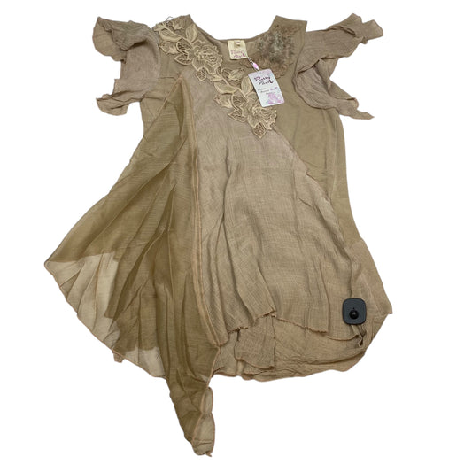 Tunic Short Sleeve By Pretty Angel In Tan, Size: M