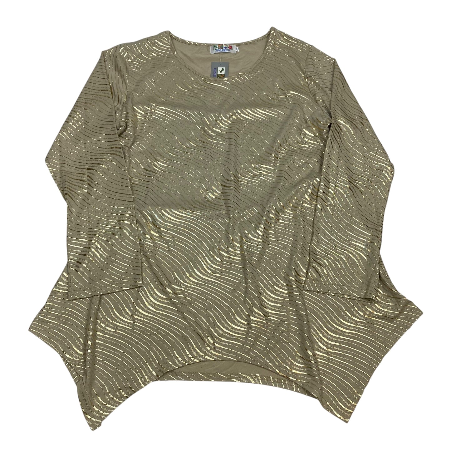 Top Long Sleeve By India Boutique In Tan, Size: Osfm