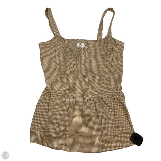 Top Sleeveless By Japna In Brown & Cream, Size: L