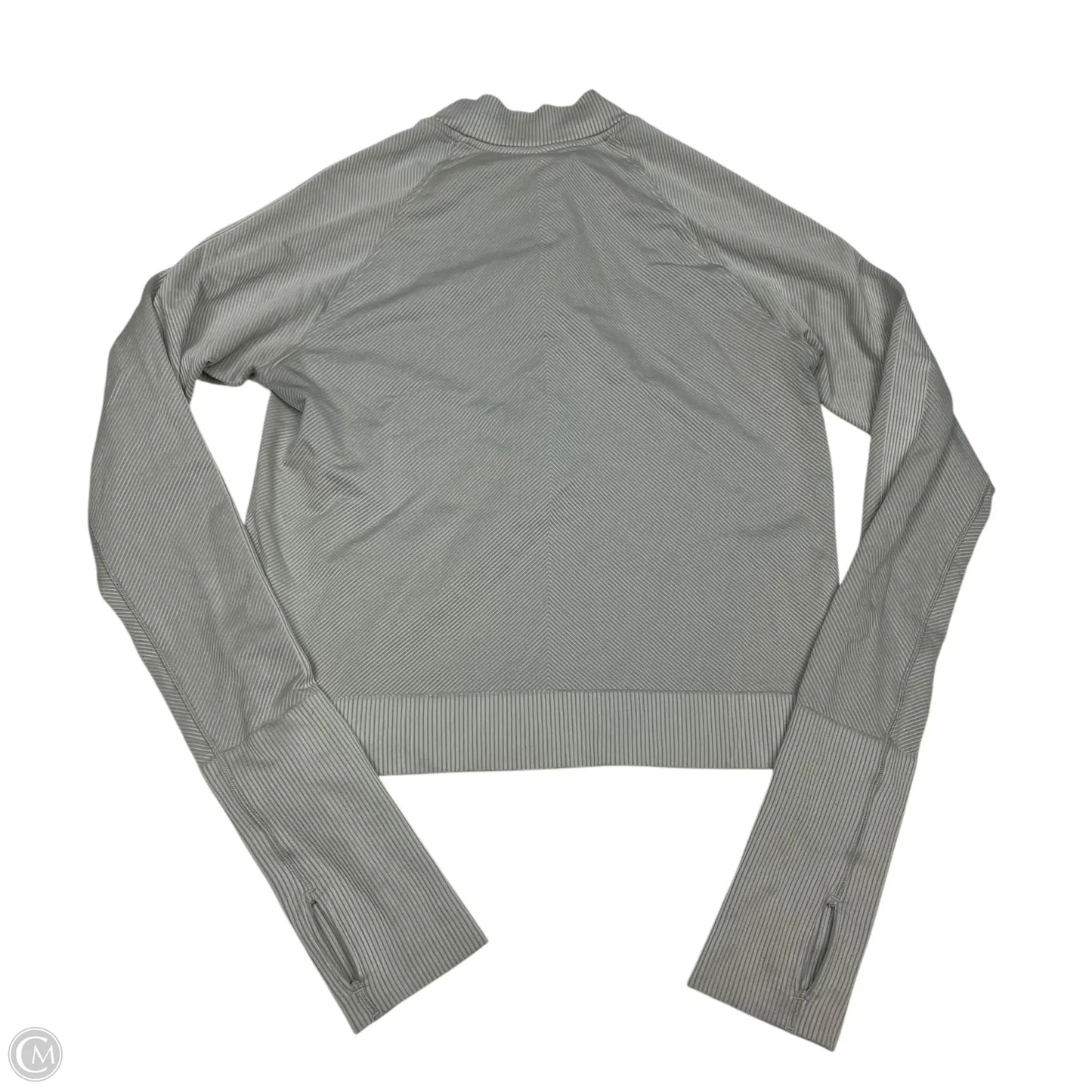 Athletic Top Long Sleeve Collar By Lululemon In Grey, Size: M