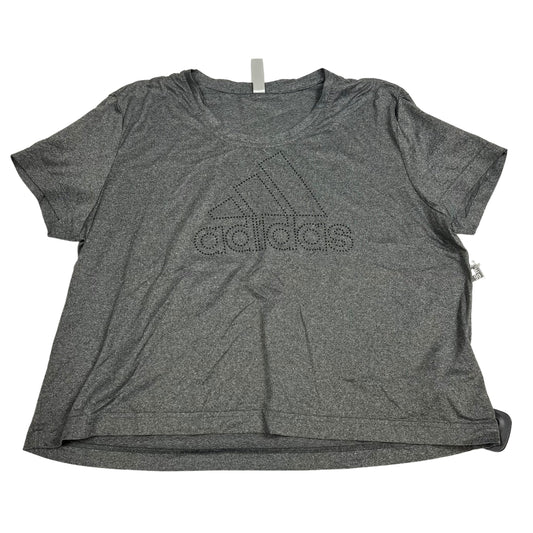 Grey Athletic Top Short Sleeve Adidas, Size L