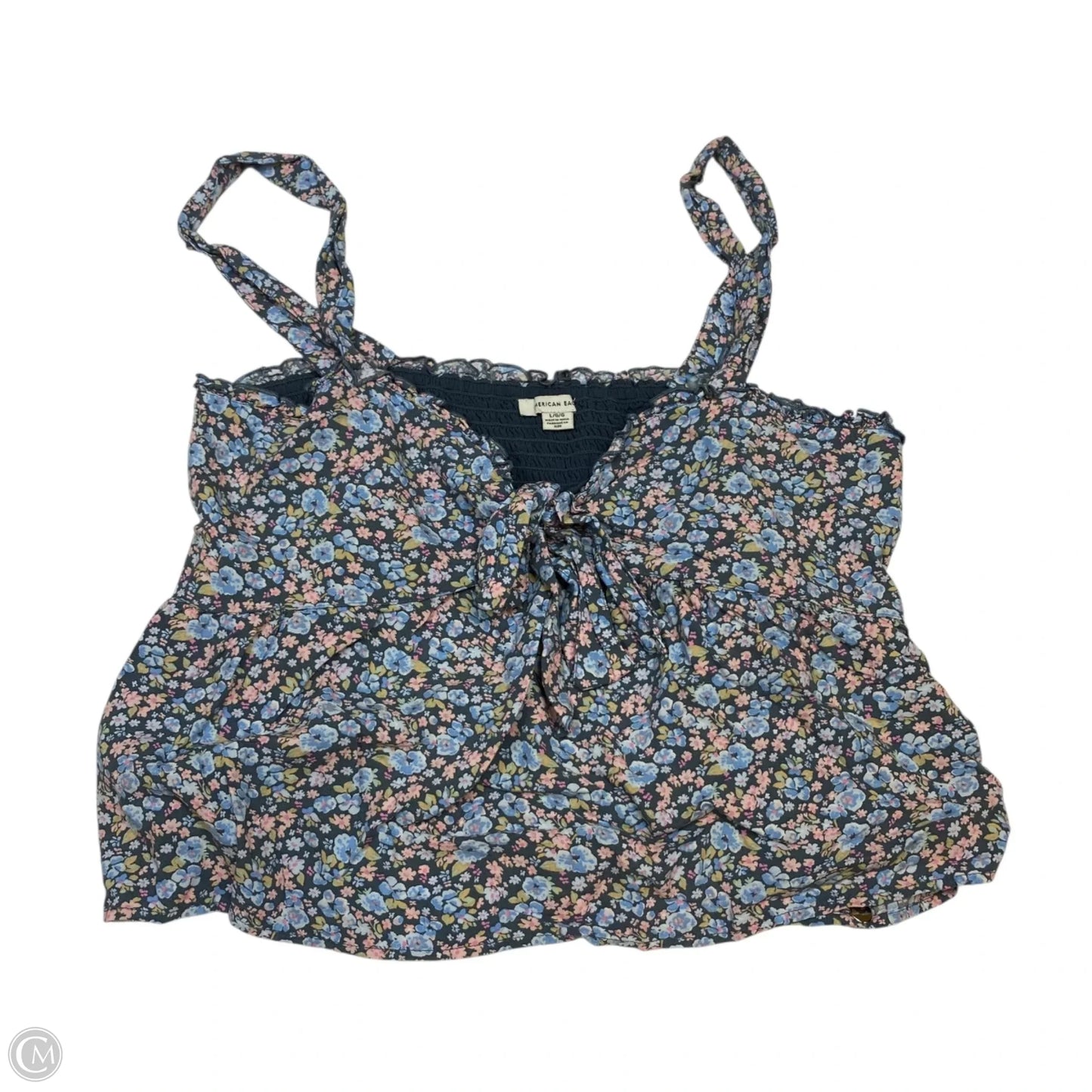 Top Sleeveless By American Eagle In Blue & Grey, Size: L