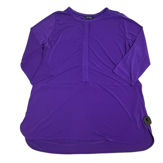 Purple Top Long Sleeve Lauren By Ralph Lauren, Size 3x