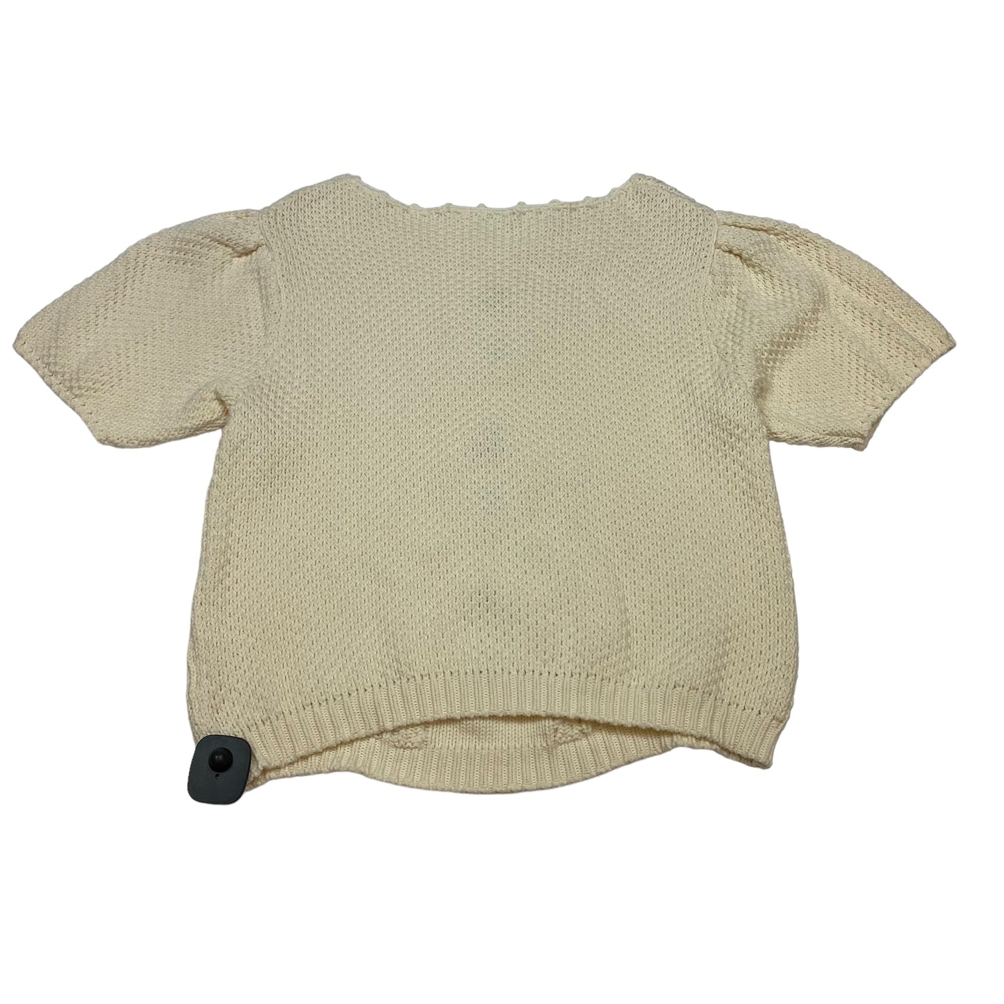 Cream Sweater Short Sleeve Piper & Scoot, Size M