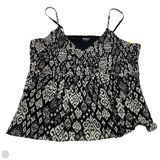 Top Sleeveless By Old Navy In Black & White, Size: Xl