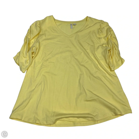 Top Short Sleeve By Cato In Yellow, Size: L