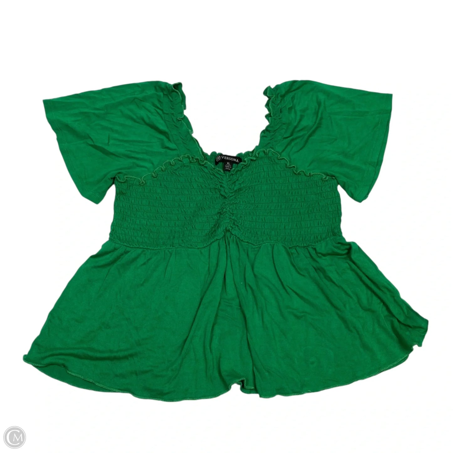 Top Short Sleeve By Versona In Green, Size: Xl