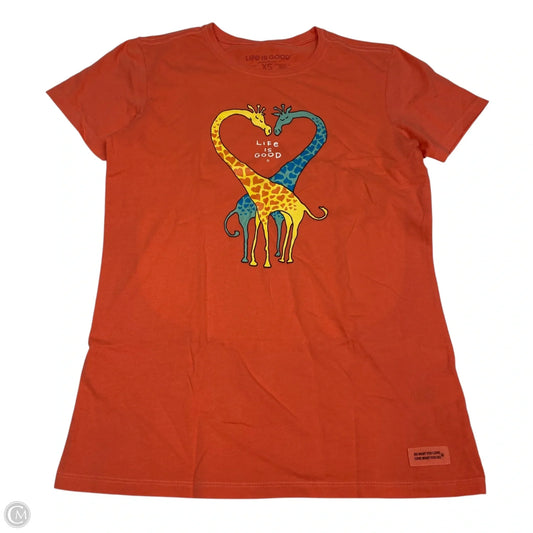 Top Short Sleeve Basic By Life Is Good In Orange, Size: Xs