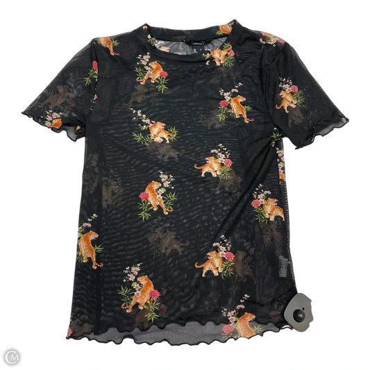 Top Short Sleeve By Forever 21 In Black & Orange, Size: S