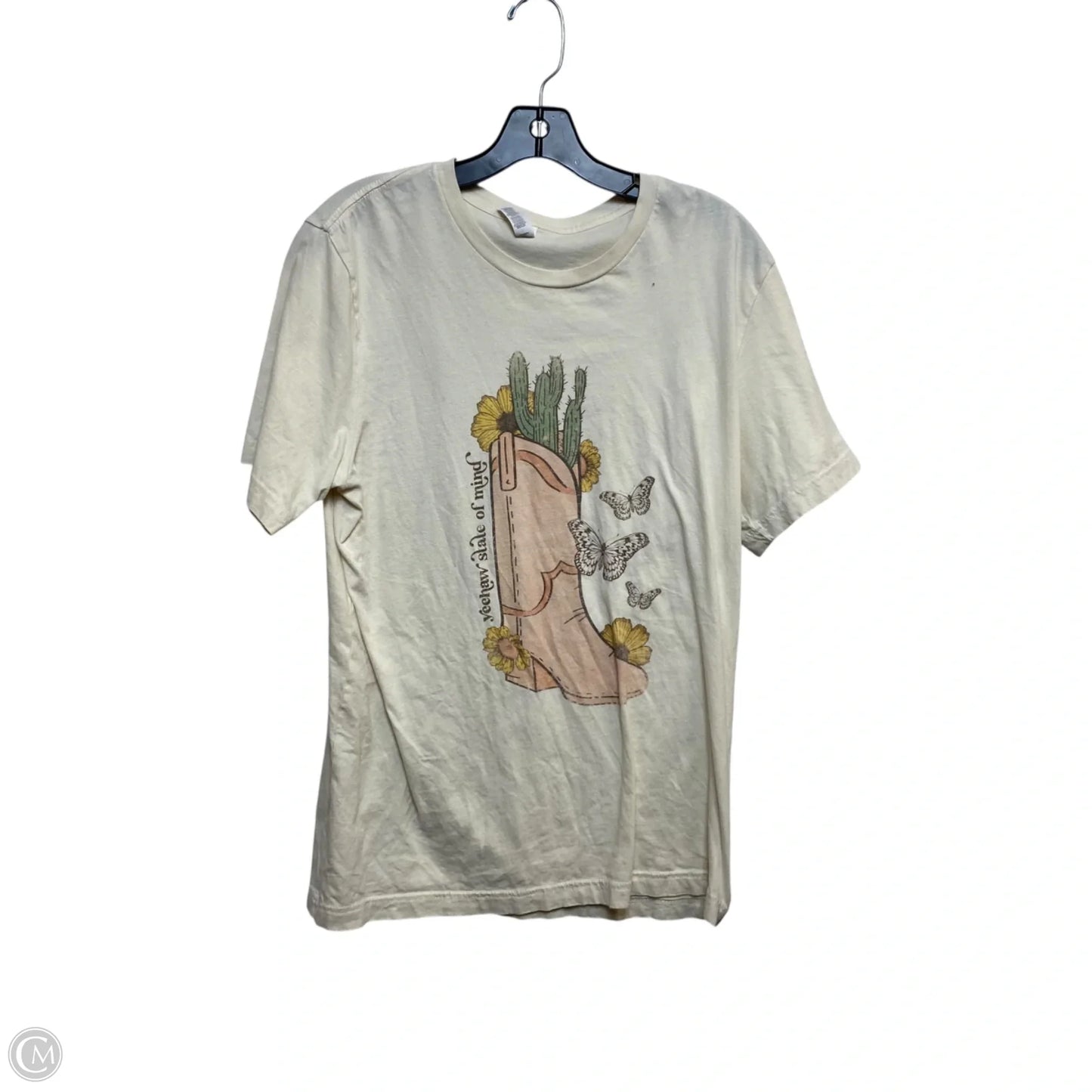 Top Short Sleeve Basic By Bella + Canvas In Cream, Size: L