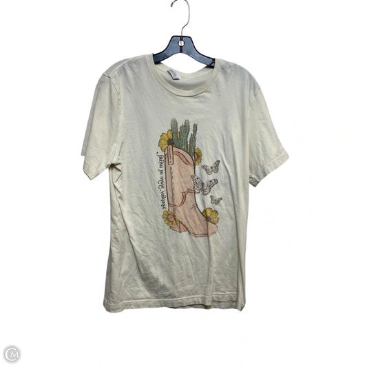 Top Short Sleeve Basic By Bella + Canvas In Cream, Size: L