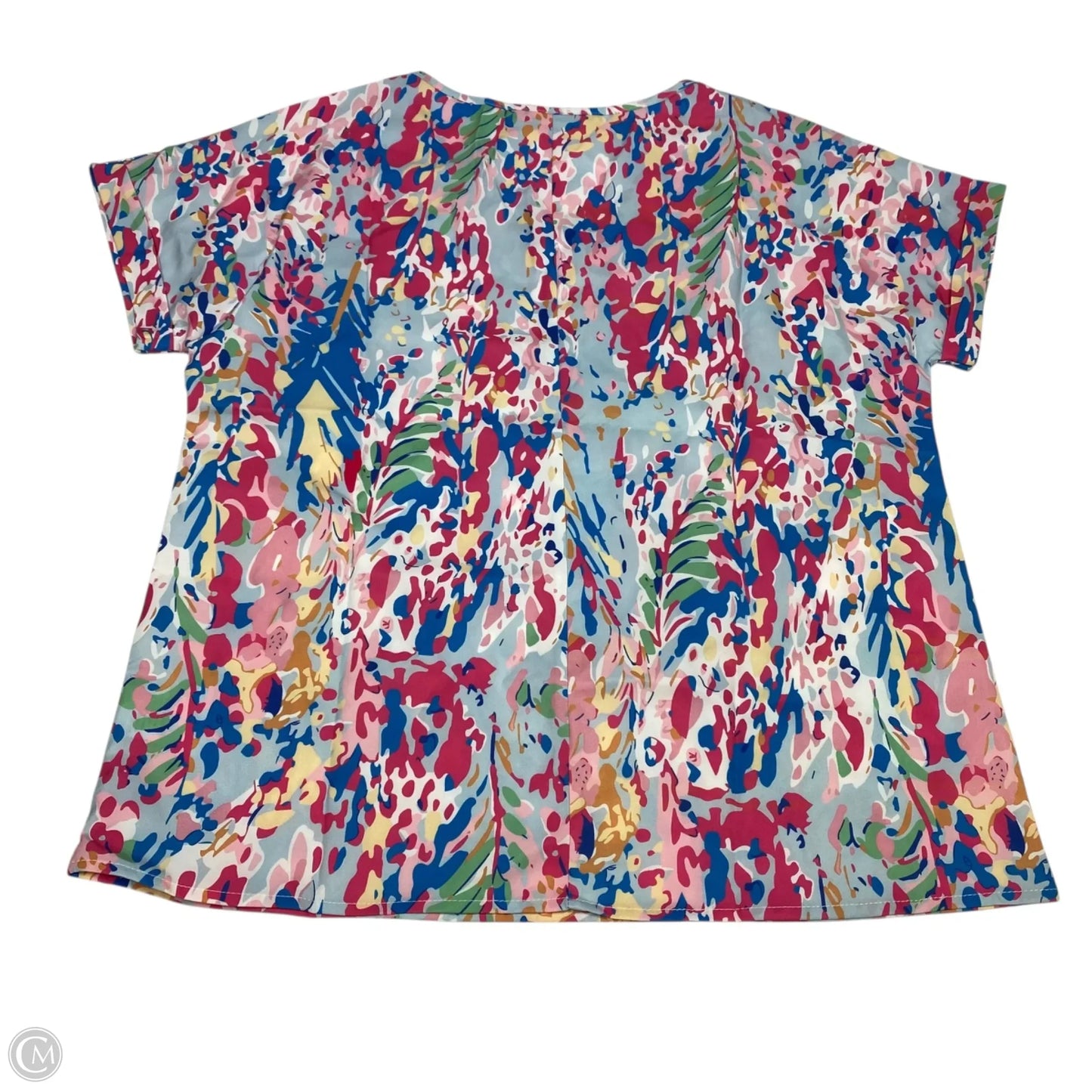 Top Short Sleeve By Cmf In Blue & Pink, Size: L