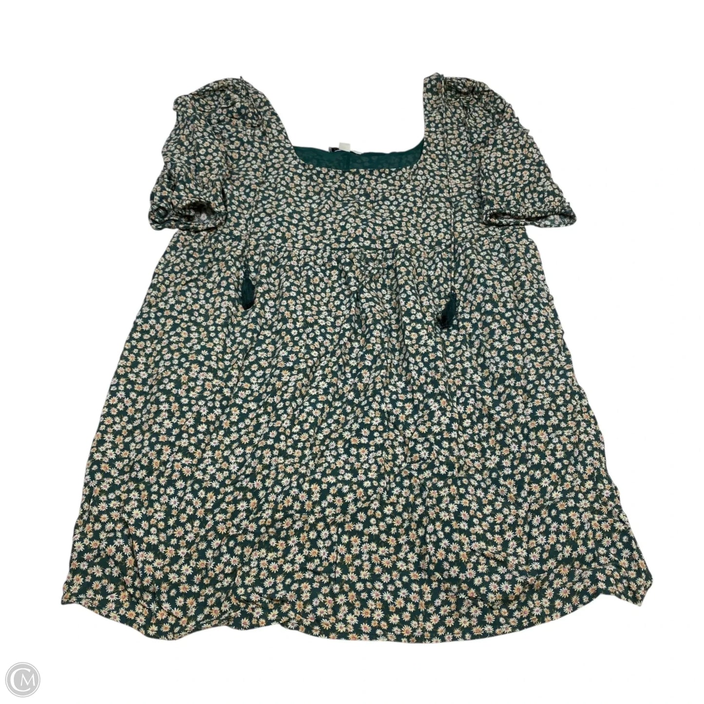 Dress Casual Short By American Eagle In Cream & Green, Size: Xl