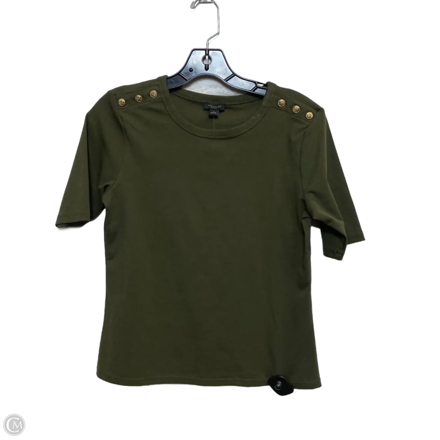 Top Short Sleeve By Ann Taylor In Green, Size: S