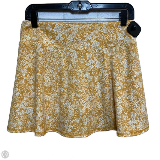 Athletic Skort By Laura Ashley In White & Yellow, Size: S