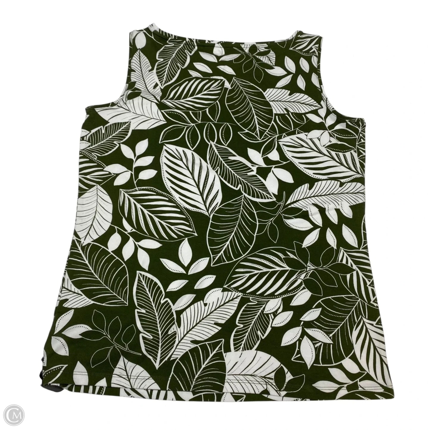 Top Sleeveless Basic By Talbots In Green & White, Size: S