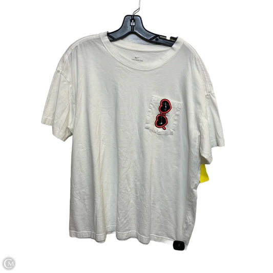 Athletic Top Short Sleeve By Nike In Cream, Size: Xl