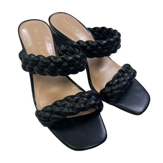 Black Sandals Heels Block Kelly And Katie, Size 7