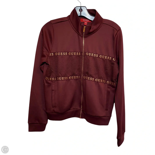 Athletic Jacket By Guess In Red, Size: S