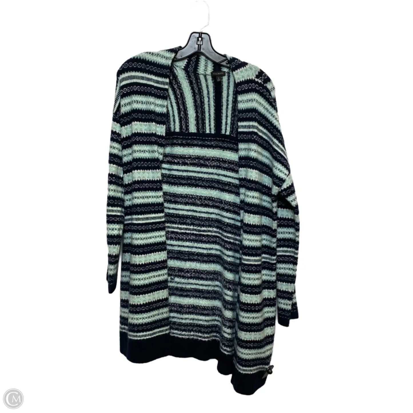 Sweater Cardigan By Talbots In Blue & Green, Size: S