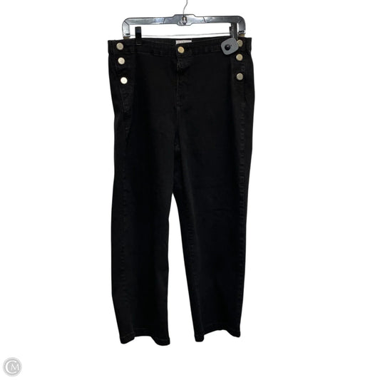 Jeans Wide Leg By Nicole Miller In Black Denim, Size: 14