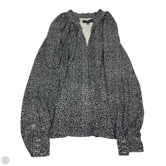 Blouse Long Sleeve By Limited In Black & White, Size: M