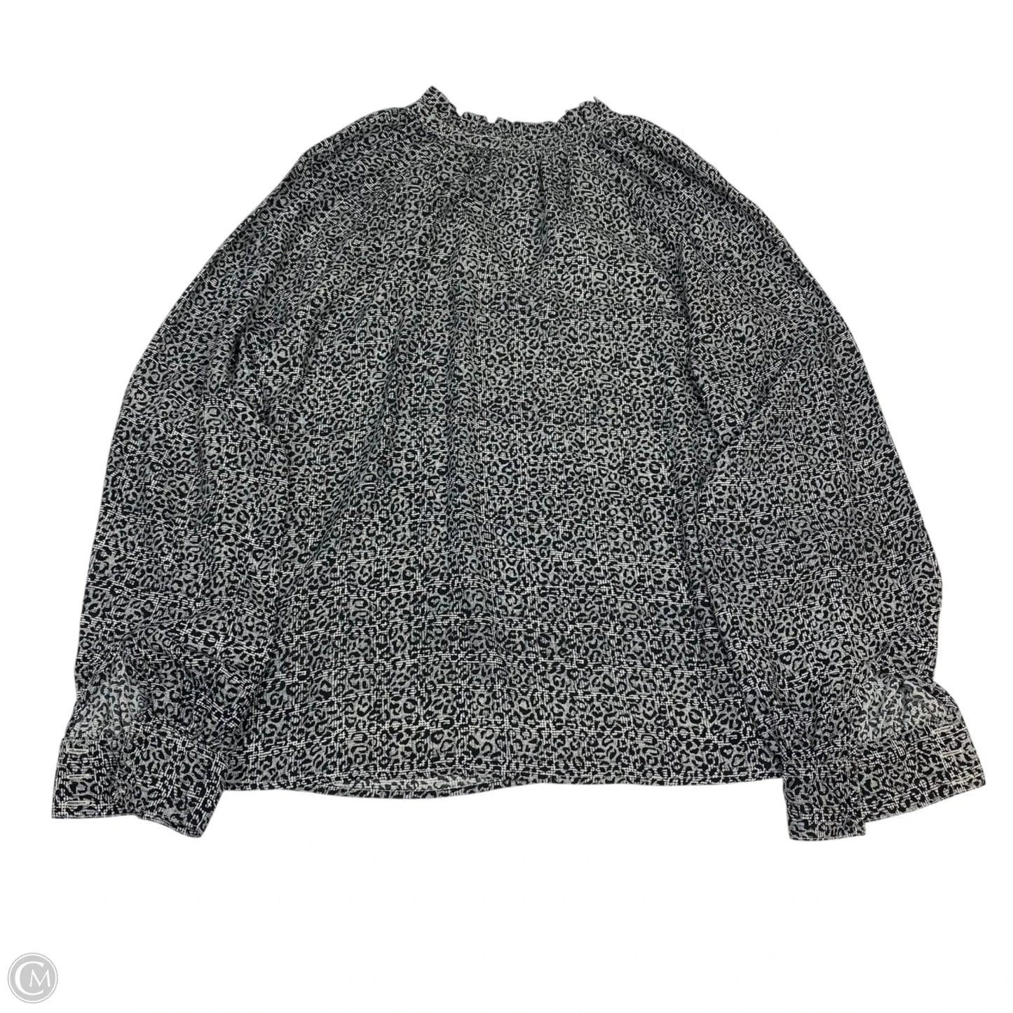 Blouse Long Sleeve By Limited In Black & White, Size: M