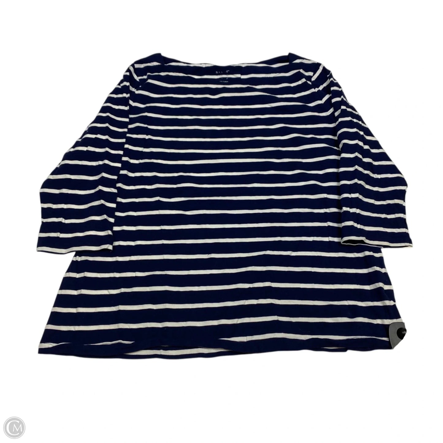 Top 3/4 Sleeve Basic By A New Day In Blue & White, Size: Xxl