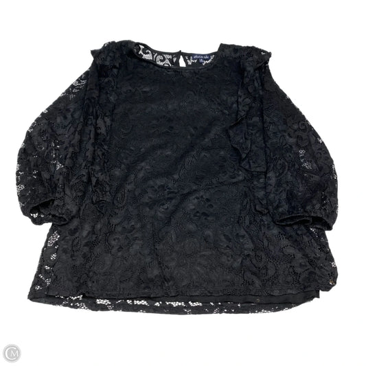 Top 3/4 Sleeve By Olivia Blu In Black, Size: Xl