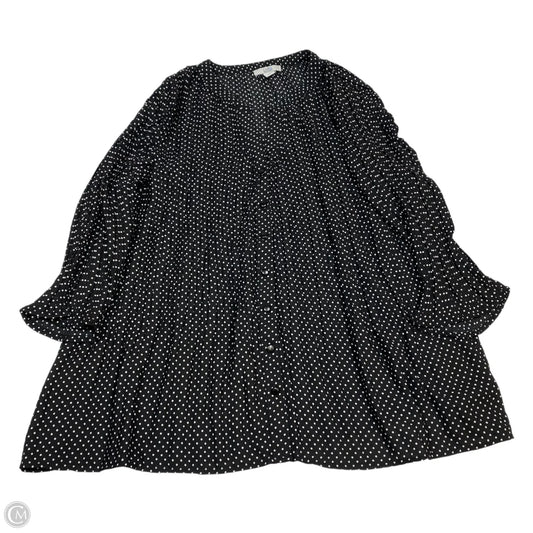 Top 3/4 Sleeve By Croft And Barrow In Black & White, Size: M