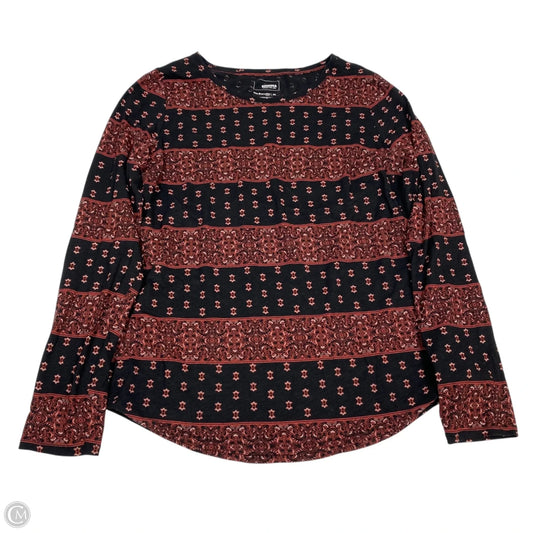 Top Long Sleeve By Sonoma In Black & Red, Size: M