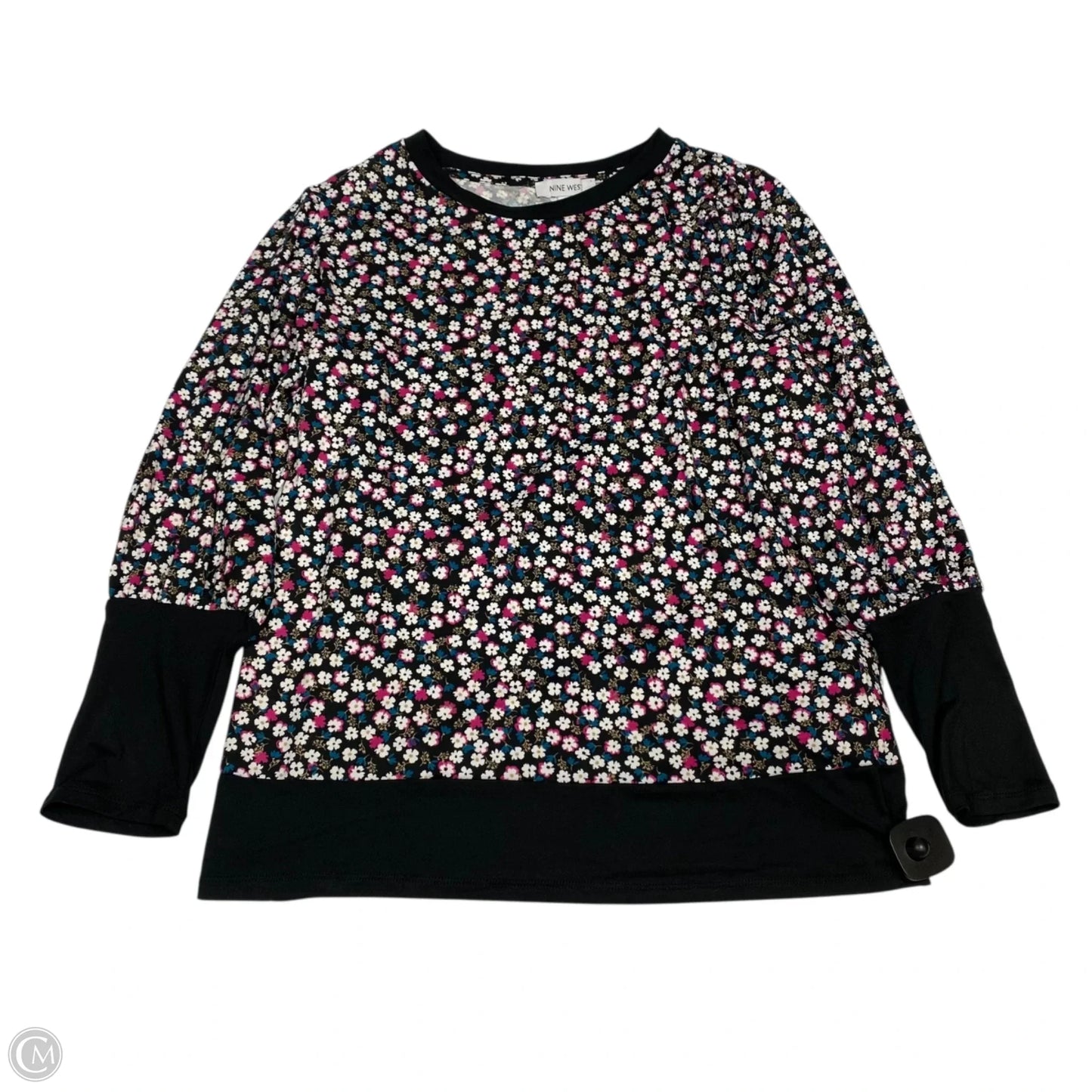 Top Long Sleeve By Nine West Apparel In Black, Size: L