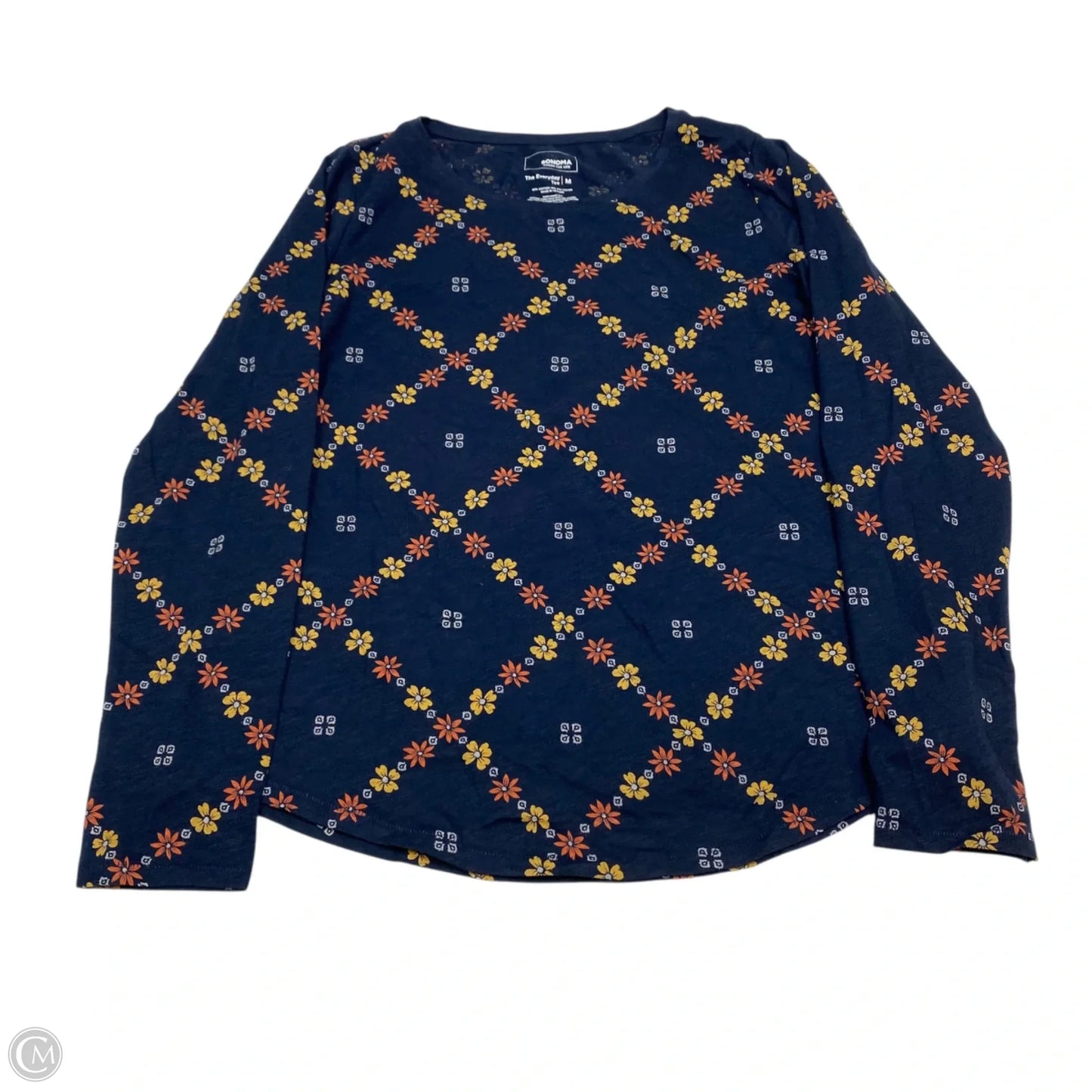 Top Long Sleeve Basic By Sonoma In Navy, Size: M