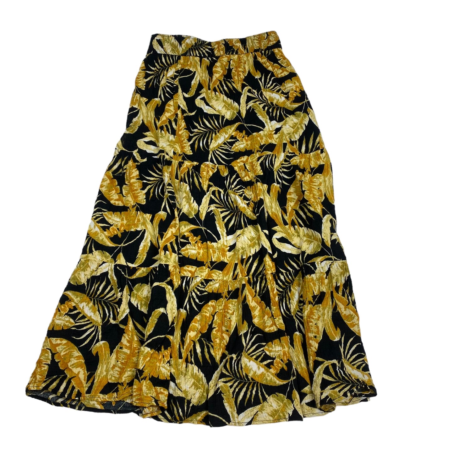 Black & Yellow Skirt Maxi Clothes Mentor, Size S