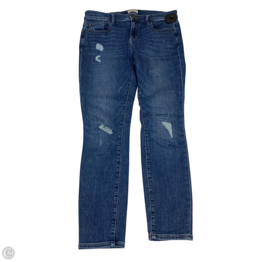 Jeans Skinny By Loft In Blue Denim, Size: 8