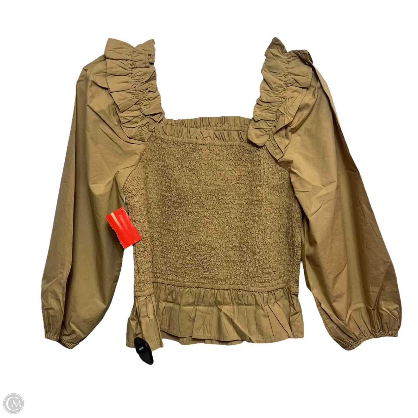 Top Long Sleeve By The Drop In Tan, Size: M