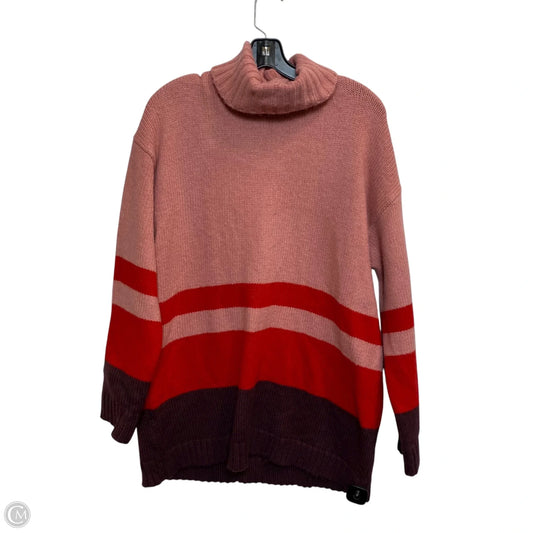 Sweater By Ann Taylor In Pink & Red, Size: L