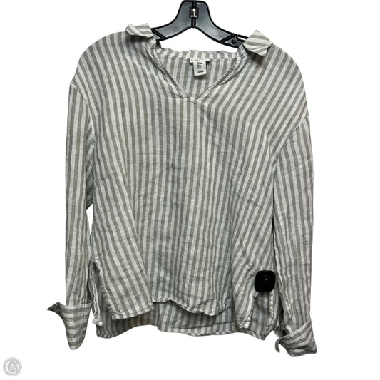 Top Long Sleeve By Rachel Zoe In Green & White, Size: M