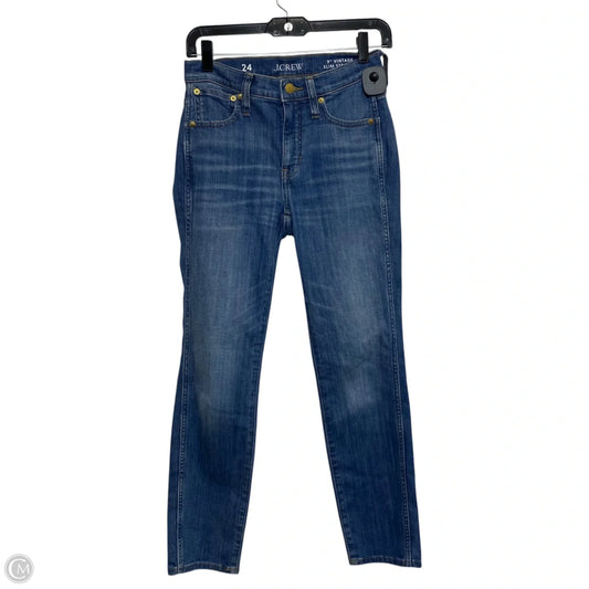 Jeans Straight By J. Crew In Blue Denim, Size: 0