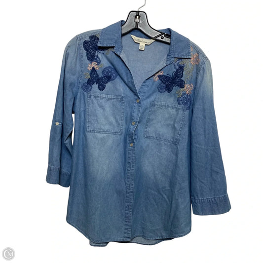 Top 3/4 Sleeve By Tantrums In Blue, Size: M